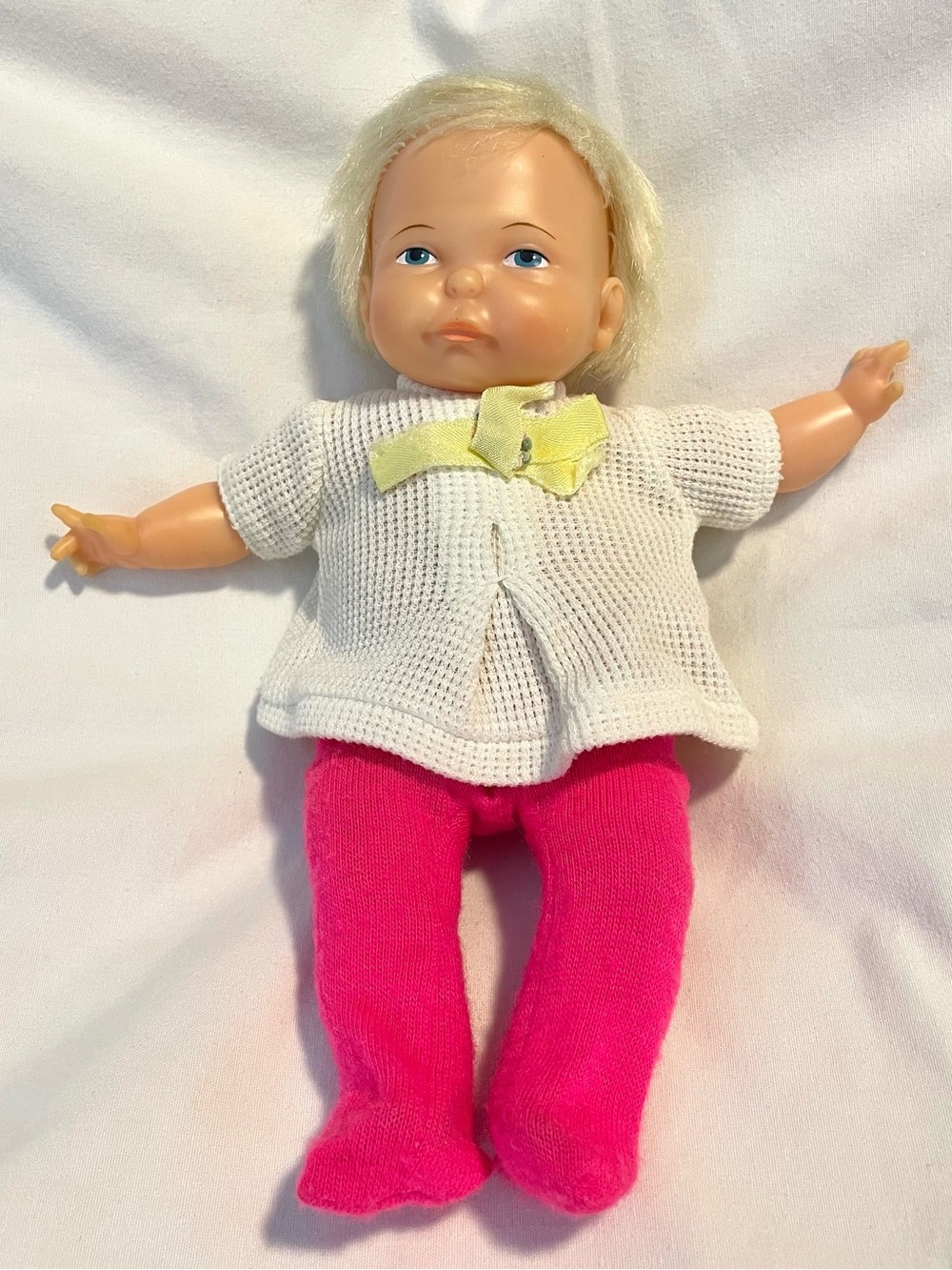 Vintage 1967 Ideal Newborn Thumbelina Baby Doll- 10” -All Original-Works Great!